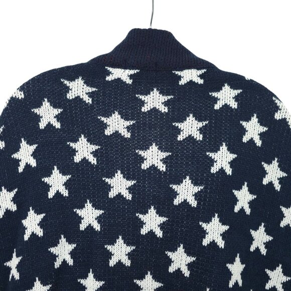 Janice Apparel Open Front Knit Cardigan Poncho ONE SIZE American Flag Pattern - Picture 12 of 16